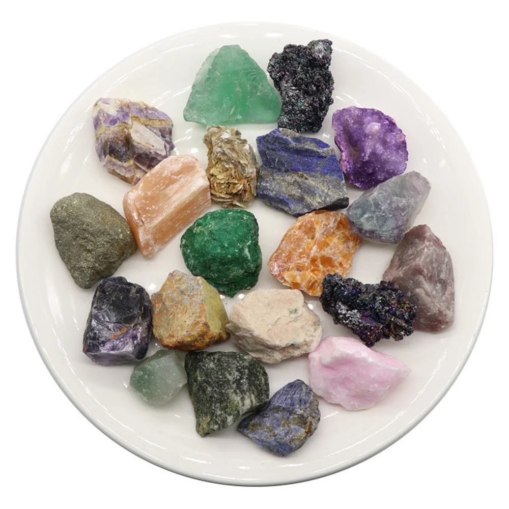 Size: L - Mixed Raw Stone Natural Crystal Chunks Assorted Quartz Rough Healing Crystals Meditation Therapy Chakra Gemstone Home Decor