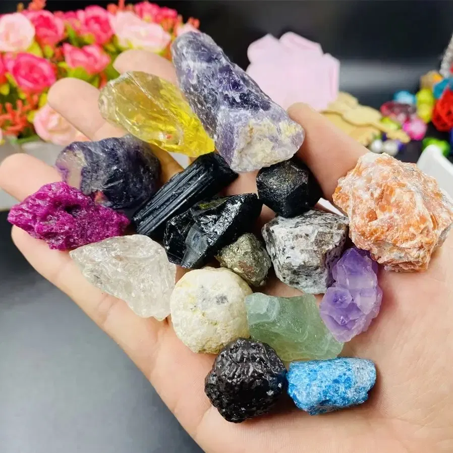 Size: L - Mixed Raw Stone Natural Crystal Chunks Assorted Quartz Rough Healing Crystals Meditation Therapy Chakra Gemstone Home Decor