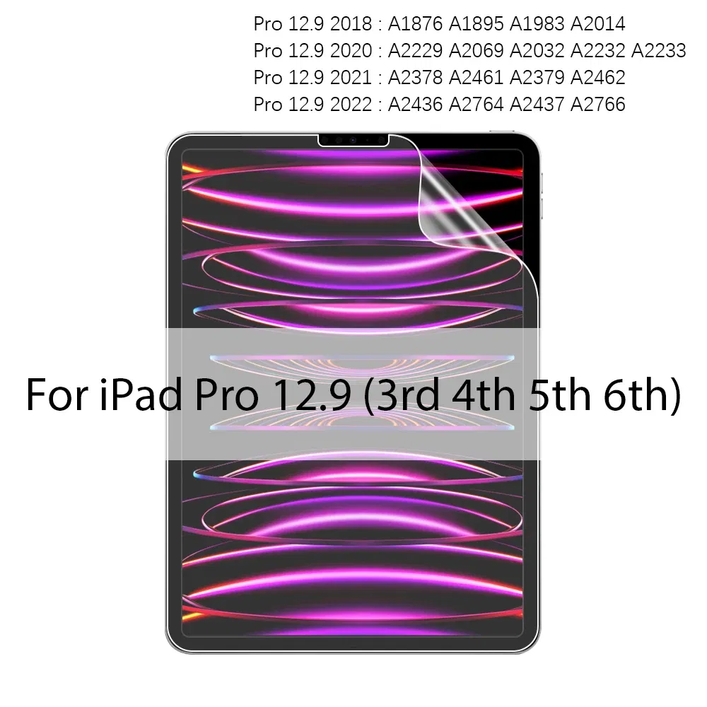 Color: black - Like Paper Film Screen Protector For iPad Air 13 11 5 4 3 M2 M4 2024 Pro 12.9 12 9 10th 9th 8th 7th Generation Mini 6 Matte Film