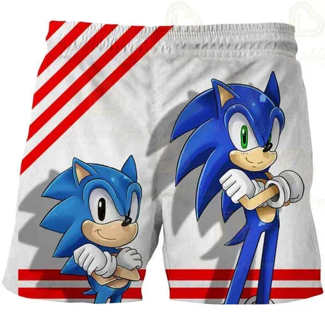 Color: Red, Kid Size: 5 - New Anime Kids Sonic Shorts Fashion Boys Girls Clothes Harajuku Cute Baby Cartoon Casual Summer Boy Boy Beach Pants