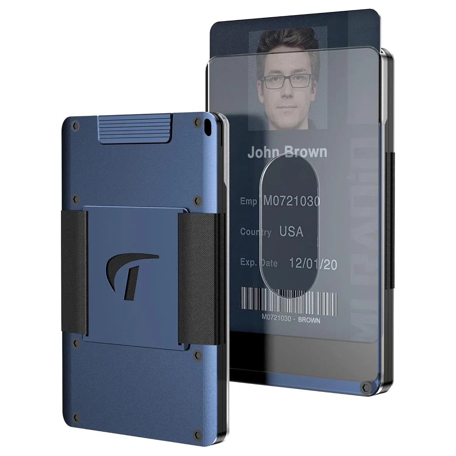 Color: dark blue, Ships From: CHINA - Minimalist Wallet For Men - Aluminum Slim Stretchable Belt Draw-Out Metal Wallet , Holds up 15 Cards with Cash Strap,Card holde