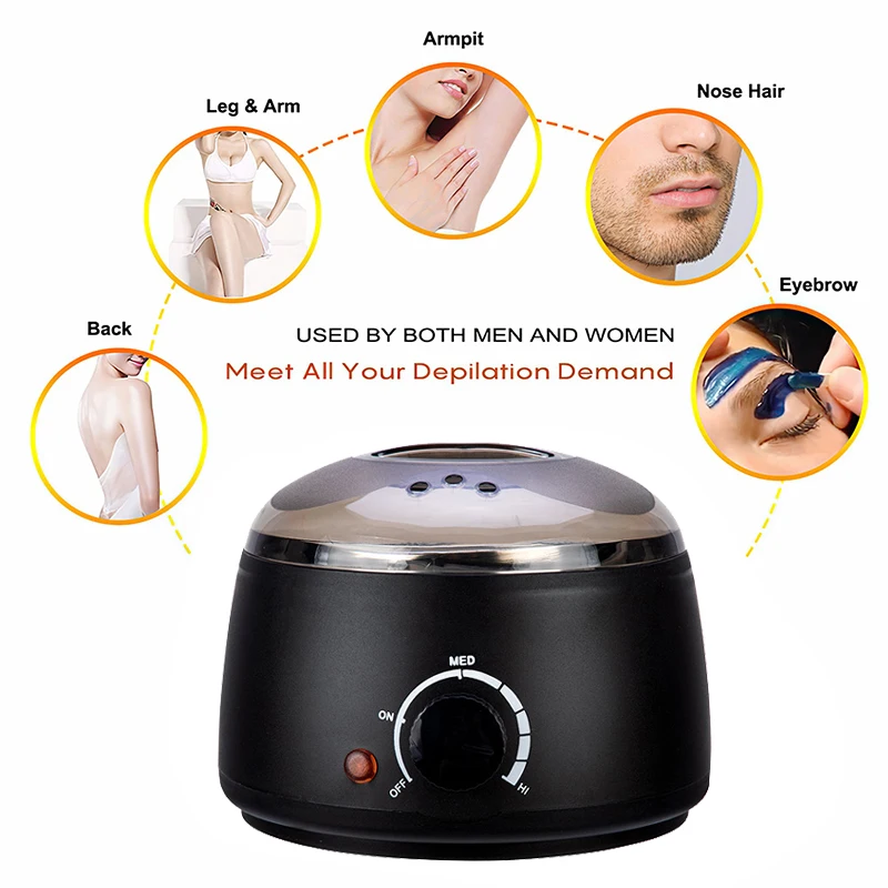 Color: Gold - 200ml Wax Heater Hard Wax Bean Heating Wax Machine Hair Removal Paraffin Heater Depilatory Epilator Wax-melt Pot For Wax Bean