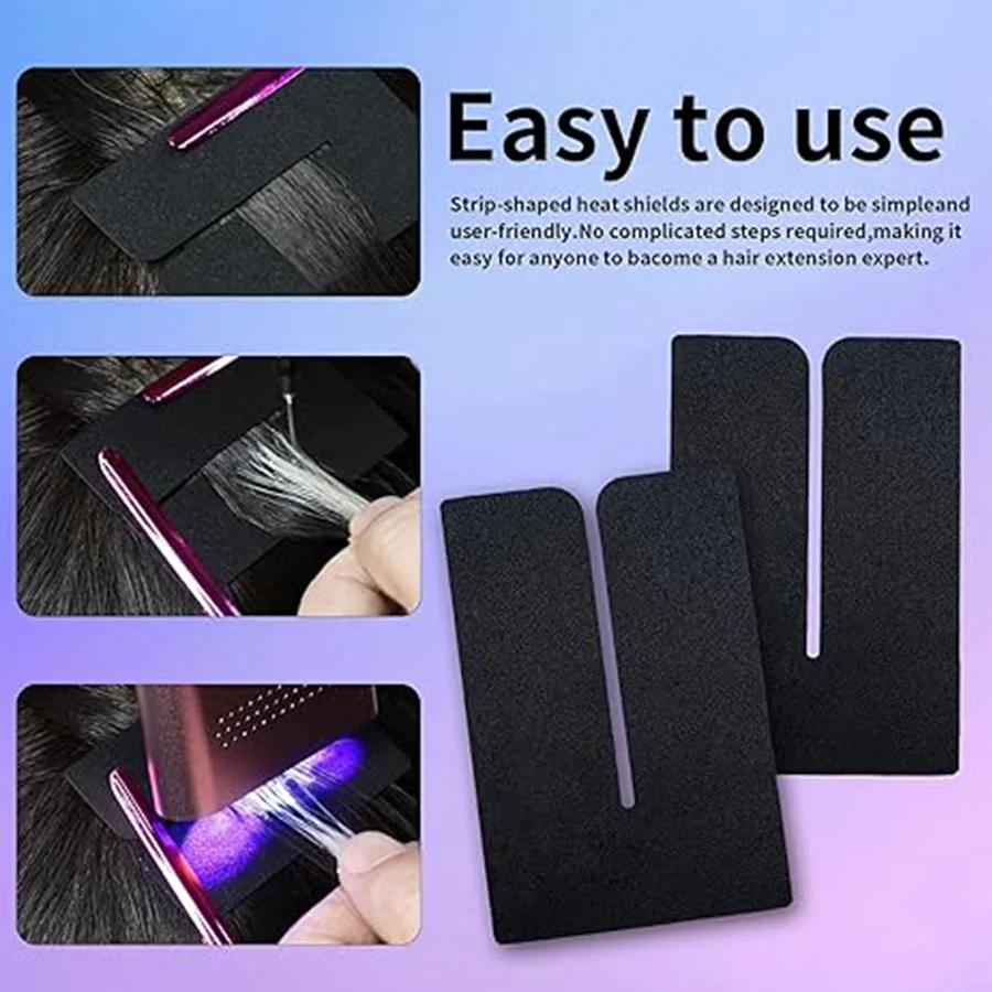 Color: Black, Number of Pcs: 200pcs - 10-100Pcs Hair Extension Protector Shields Heat Scalp Shields Sturdy Heat Shield Guards Heat Insulation Sheet