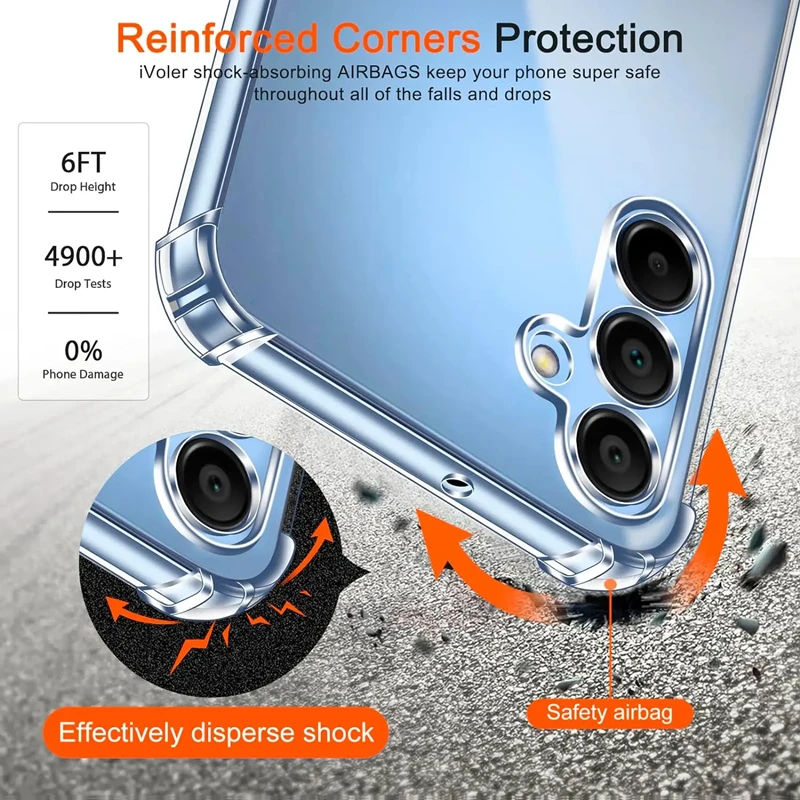 Color: Silver - Luxury Clear Phone Case For Samsung Galaxy A15 A25 A35 A55 A04 A14 A23 A54 A03 A13 A23 A33 A53 A73 A32 A52 A72 Back Cover