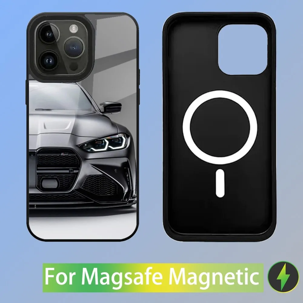 Color: black, Material: Cotton Fabric - Cool Sport Car B-BMW Phone Case For iPhone 16,15,14,13,12,11,Plus,Pro,Max Mini Magsafe Magnetic Wireless Charging