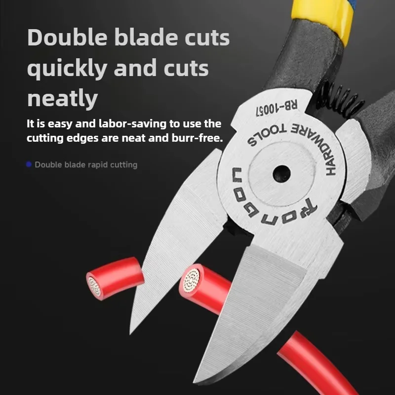 Color: Light Blue - 5/6/7 Inch Professional Cutting Pliers Wire Stripping Tool Side Cutter Cable Burrs Nipper Electricians DIY Repair Hand Tools