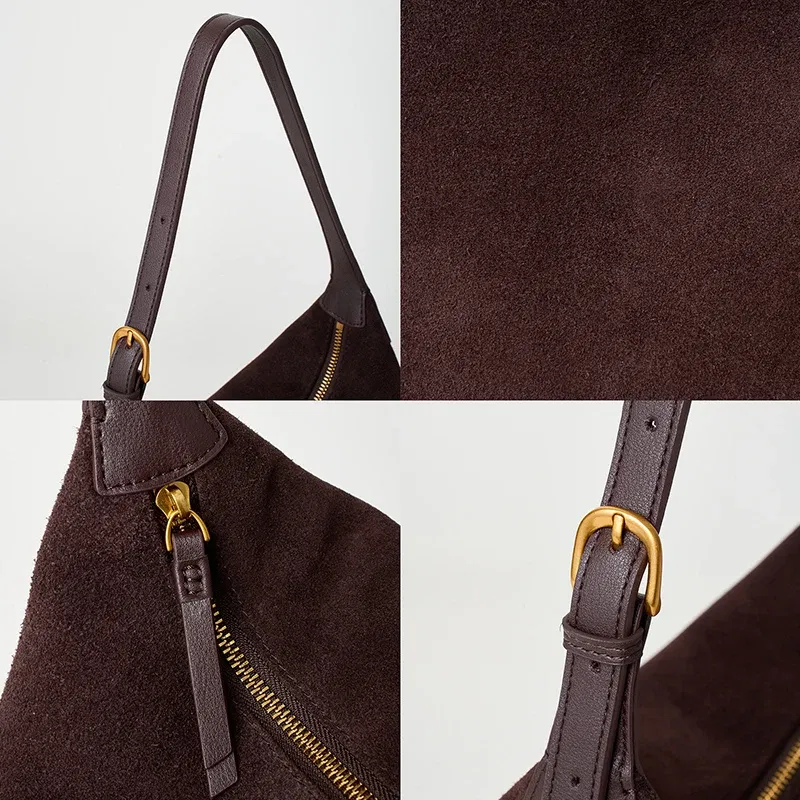 Women Cowhide Genuine Leather Bag Female Fashion Versatile Shoulder Handbag Lady Crossbody Classic Underarm Bags for Ladies New