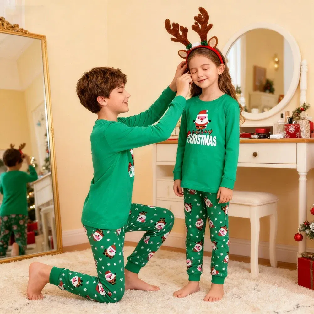 Color: black, Kid Size: 7t - Boys Pajamas Sets 3 to 4 5 6 7 10 12 Years Winter Cotton Long Sleeve Kids Pyjama Toddler Girl Christmas Pijama Children Clothing