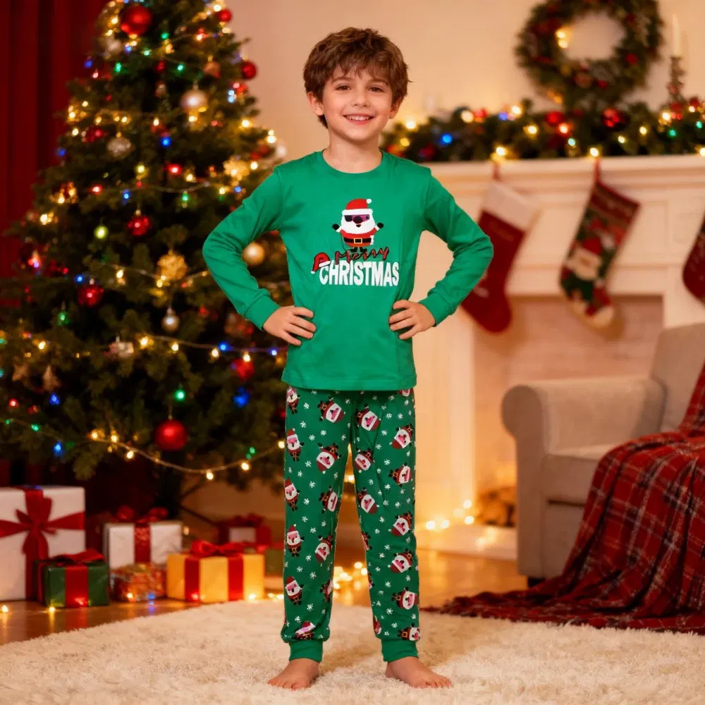 Color: black, Kid Size: 7t - Boys Pajamas Sets 3 to 4 5 6 7 10 12 Years Winter Cotton Long Sleeve Kids Pyjama Toddler Girl Christmas Pijama Children Clothing