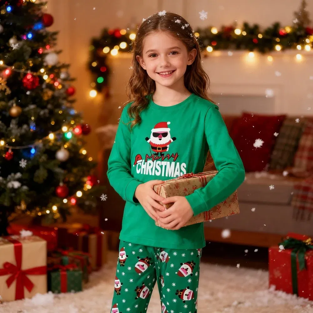 Color: black, Kid Size: 7t - Boys Pajamas Sets 3 to 4 5 6 7 10 12 Years Winter Cotton Long Sleeve Kids Pyjama Toddler Girl Christmas Pijama Children Clothing