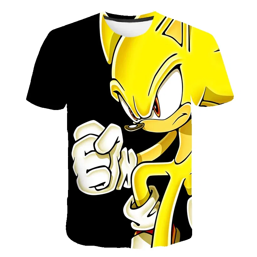 Color: DARK GRAY, Size: >40cm - New Japanese cartoon Sonic T-shirt children's top T-shirt shorts two-piece set summer boy cartoon cute T-shirt+beach pants