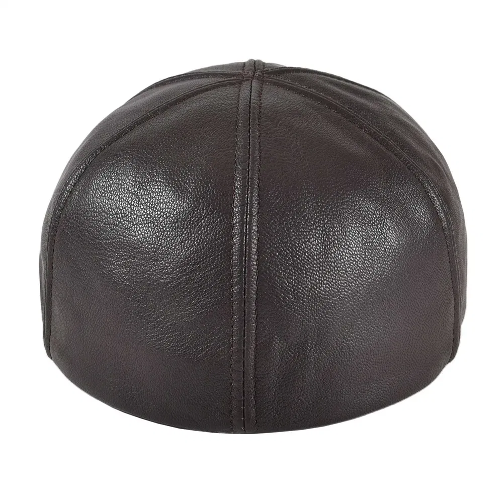 Color: black, Hat Size: 7 - VOBOOM Genuine Leather Flat Cap Men Fall Winter Cabbies Newsboy Hat Coffee Brown Ivy Caps Soft Smooth Textured Hats