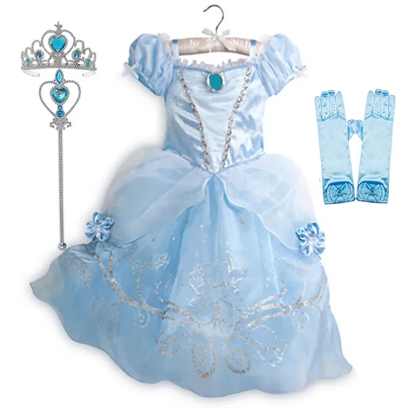 Color: army green, Kid Size: 12 - Children Halloween Disguise Aurora Cinderella Disney Princess Costume Festival Dress up Kids Girls Sleeping Beauty Frock 1-12Yrs