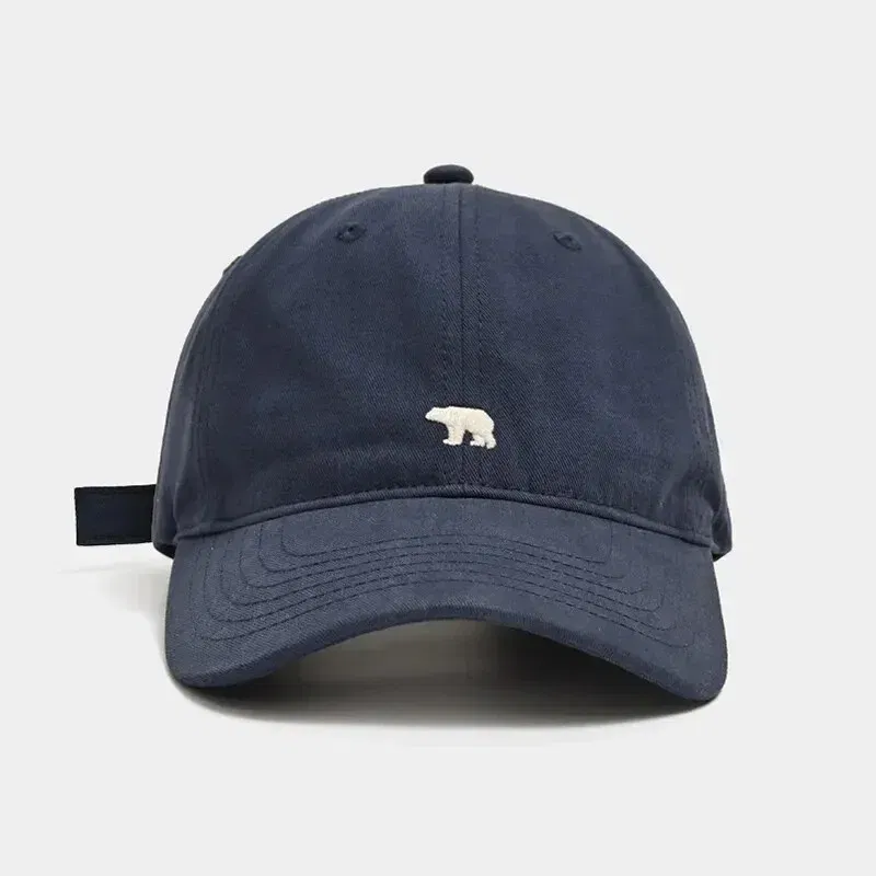 Size: Adjustable, Age Range: >8Y, Color: Black - Hat Female Spring/Summer American Embroidered Wide Brimmed Baseball Hat Female Sunshade Soft Top Polar Bear Duck Tongue Hat Male