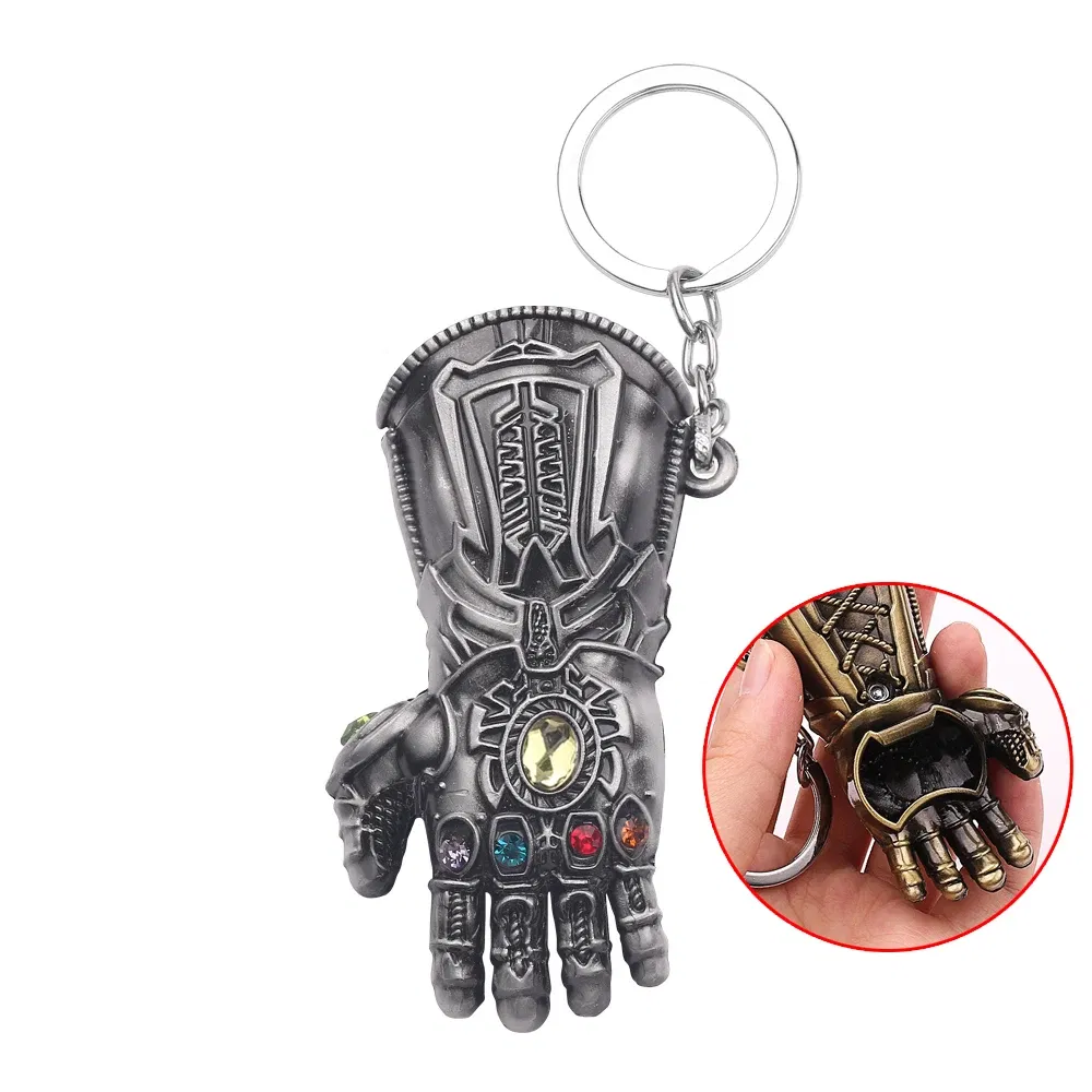 Color: black - Marvel The Avengers Thanos Keychain for Men, Infinity Gauntlet, Creative Beer Bottle Opener, Pendant Gadgets
