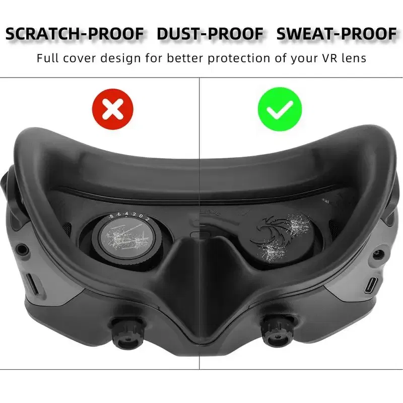 Lens For Goggles 2 Lens Protector Cover Protective Film Anti-Scratch Lens Cover Silicone Pad For DJI Avata Lens Accessories