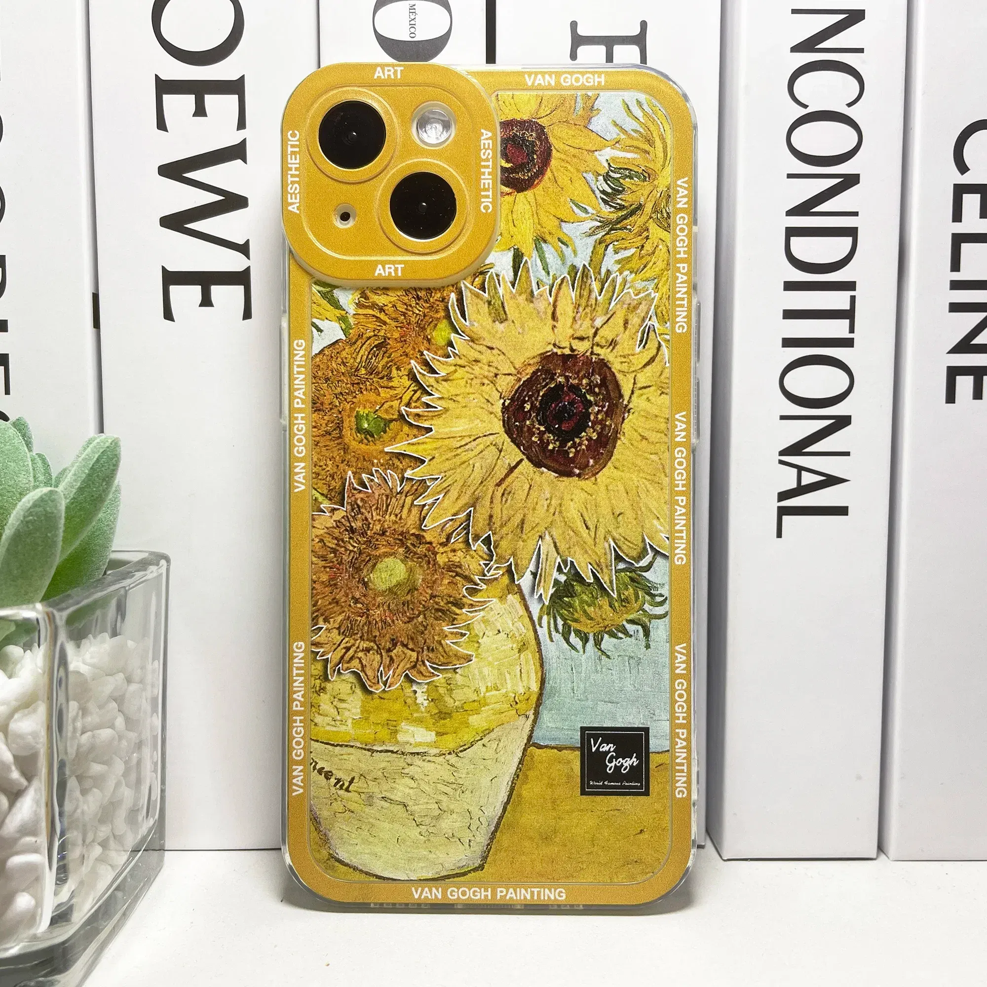 Color: Blue, Material: PU - Van Gogh Art Aesthetic Phone Case For iPhone 16 15 14 13 12 11 Pro Max Mini XS X XR SE 8 7 Plus Sunflowers The Starry Night