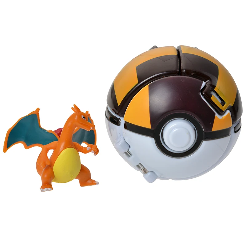 Color: Orange - New Pokemon Pokeball Anime Action Figurse Pikachu Squirtle Pocket Monster Variant Pok?©mon Game Elf Ball Model Toys Kids Gift