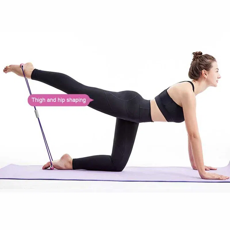 Color: Pink - 8-Shaped Tensile Strength Machine, Back Trainer, Chest Expander, Open Shoulder Beauty, Back And Shoulder Tension Rope