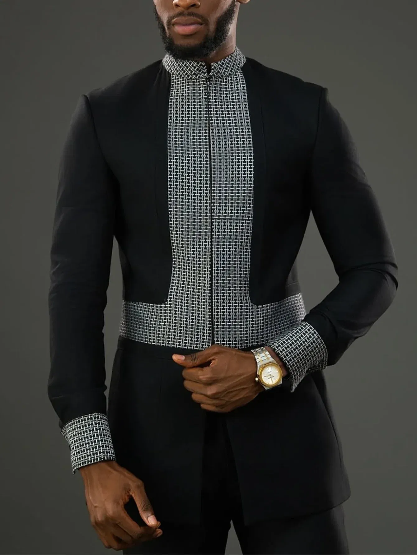 Color: Burgundy, Size: L - New Men's Tenos Wedding 2-Piece Suit Waist Pants Shirt Solid Color Panel Long Sleeve Party African Ethnic Style Clothing (M-4XL)