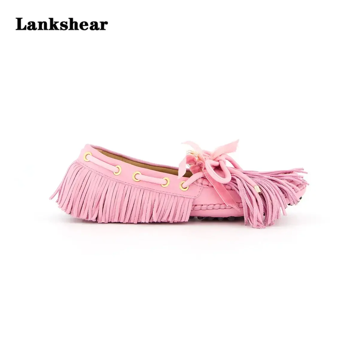 Shallow Bowknot Tassel Casual Shoes for Women Fashion Genuine Leather Loafers Oxford Slip On Candy Colors Flat Shoes New In
