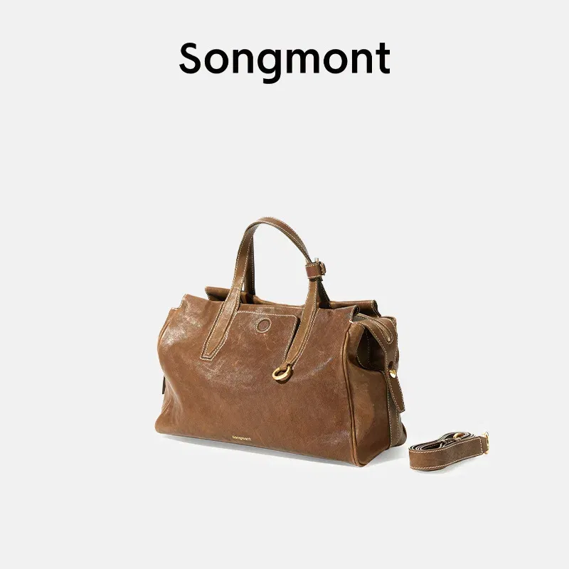 Color: WHITE - Songmont Tracing Collection Briefcase, Full-Grain Leather Travel Laptop Bag for Work Commute