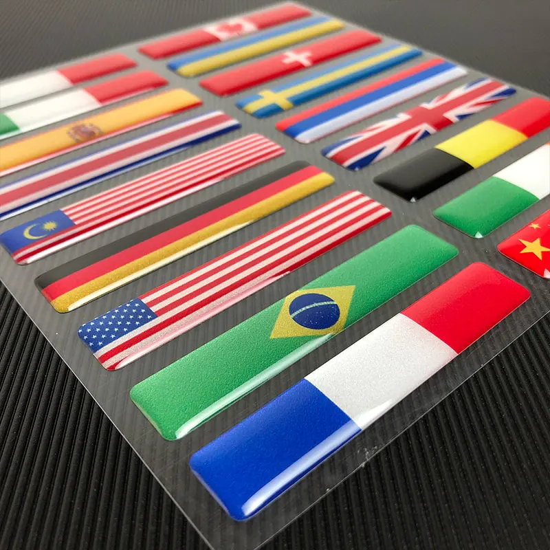 Color: Fluorescent Green - 3D Reflective National Flag Sticker Motorcycle Accessories Car Decal British Italy USA France Russia Spain Brazil Chile ukraine