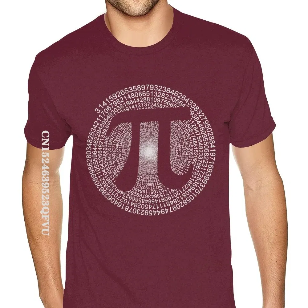 Color: Brown, Size: XXXL - Classic Pi T Shirt 3,14 Pi Number Symbol Math Science Gift Tee Shirts For Men Make Your Own Soft Cotton HipHop Print Tee