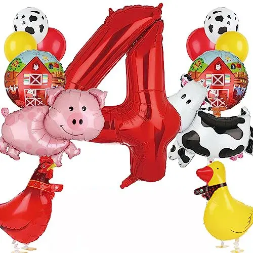 Color: Coffee - Cow Party Supplies Standing Cow Balloon 40inch Number Balloon Cow Print Latex Balloon Children's Farm Birthday Party Decoration