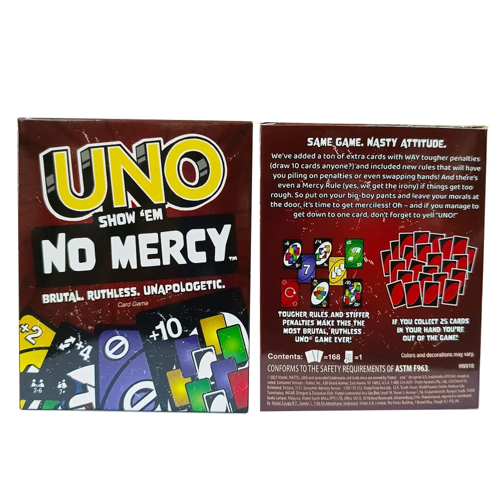 Color: Light Grey - Uno No mercy Game Board Games UNO Cards Table Family Party Entertainment UNO Games Card Toys Children Birthday Christmas