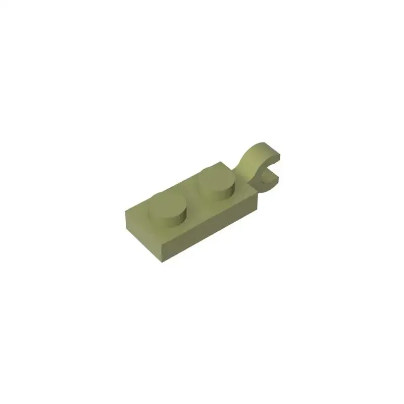 Color: Sand Green - Gobricks 10PCS Bricks PLATE 2X1 W/HOLDER VERTICAL Compatible with 63868 children's toys Assembles Building Blocks Technical 2022