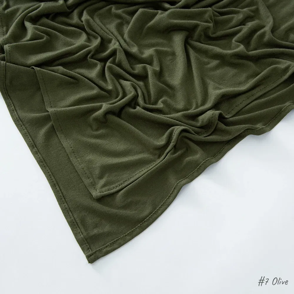 Color: Orange - 29Colors Premium Jersey Hijab Scarf Solid Muslim Long Scarves Turban Shawl Elastic Cotton Arab Headscarf Head Wraps Saudi Hijabs