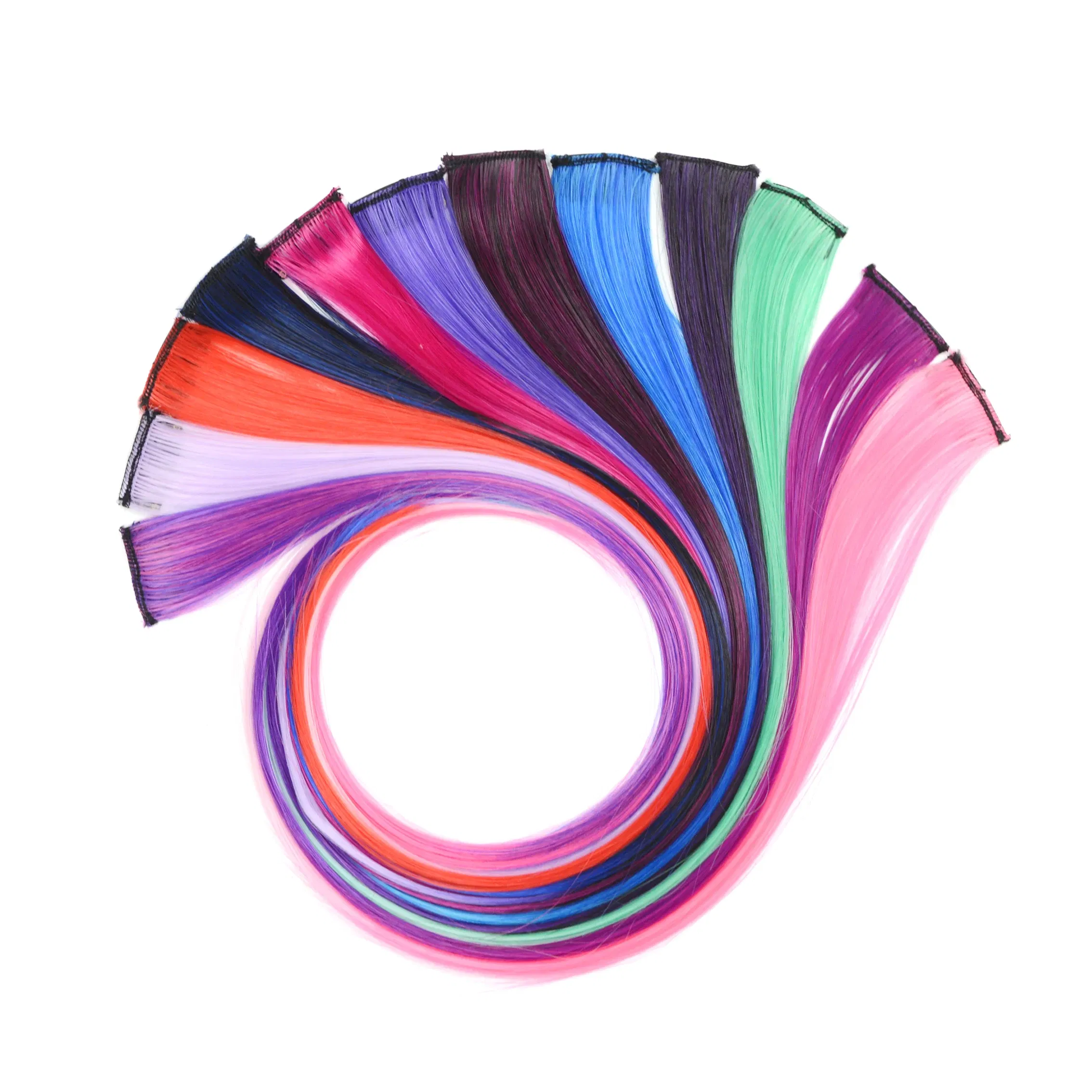 Color: #1, Stretched Length: 22inches - 22" Long 37 Colors Synthetic Straight Hairpieces Hair Extensions Anti-flaming Clip In One Piece Synthetic Hair Extension