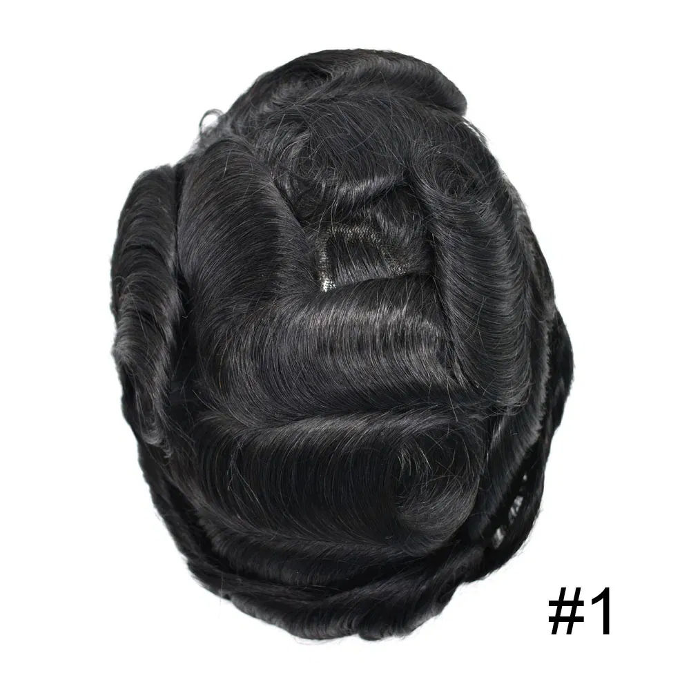 Toupee Color: 1#, Toupee Density: 90%, Length: 6 inches, Ships From: CHINA, Toupee Size: 8x10 - Men Toupee Hair Systems Ultra Thin Skin 0.06MM V-LOOP Capillary Prosthesis Invisible Hairline Real Human HairPieces Hair Units