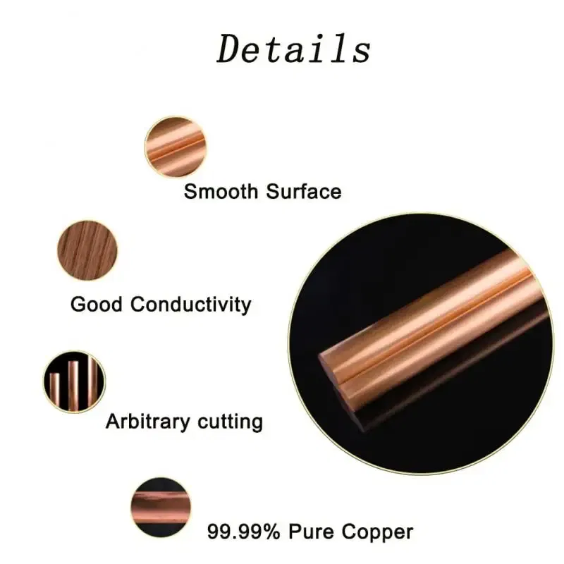 Color: Black, Specification: 25mm - 1pcs Copper Round Bar Metal Rod Milling Metalworking 3mm 4mm 5mm 6mm 8mm-30mm Length50mm-300mm Copper Rod