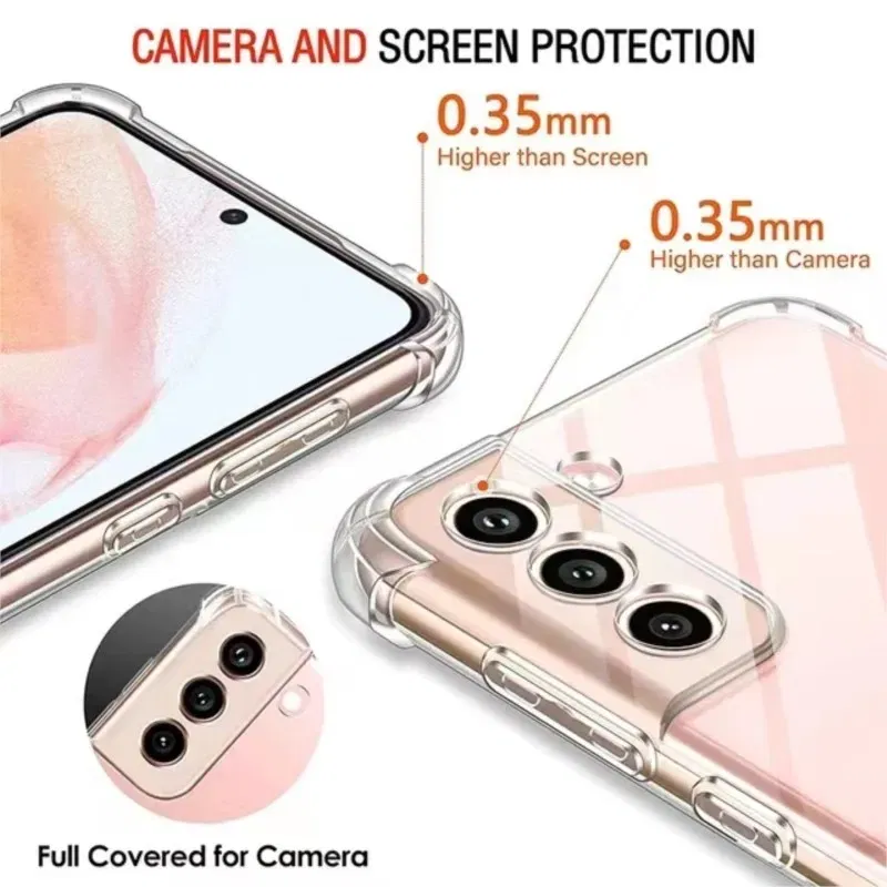 Color: green - Clear Shockproof Case for Samsung Galaxy A16 A36 A25 A35 A55 A15 A54 A34 A14 A24 A05S A73 A53 A33 A23 A13 4G 5G Back Cover