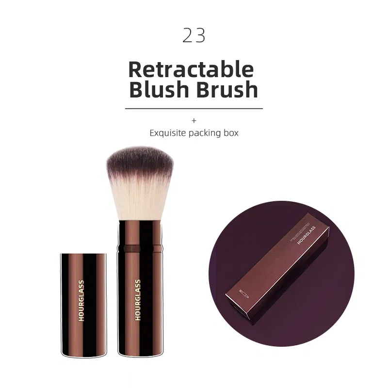Handle Color: army green - Hourglass Makeup Brushes Powder Foundation Concealer Blusher Bronzer Eye Shadow Eyebrow Eyeliner Sculpting Brush