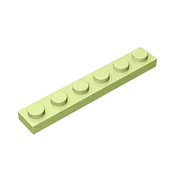Color: Olive Green - Gobricks GDS-505 Plate 1 x 6 compatible with lego 3666 pieces of children's DIY building block Particles Plate DIY