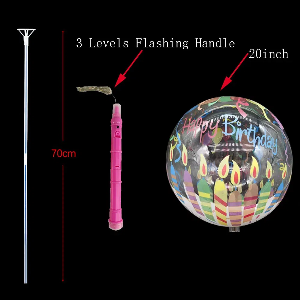 Color: Dark Khaki, Ballon Size: 10inch, Shape: Z - 1/5/10/20/30pcs LED Light Up BoBo Balloons Colorful 3 Levels Flashing Handle 20 Inches Bubble Balloon 70cm Stick