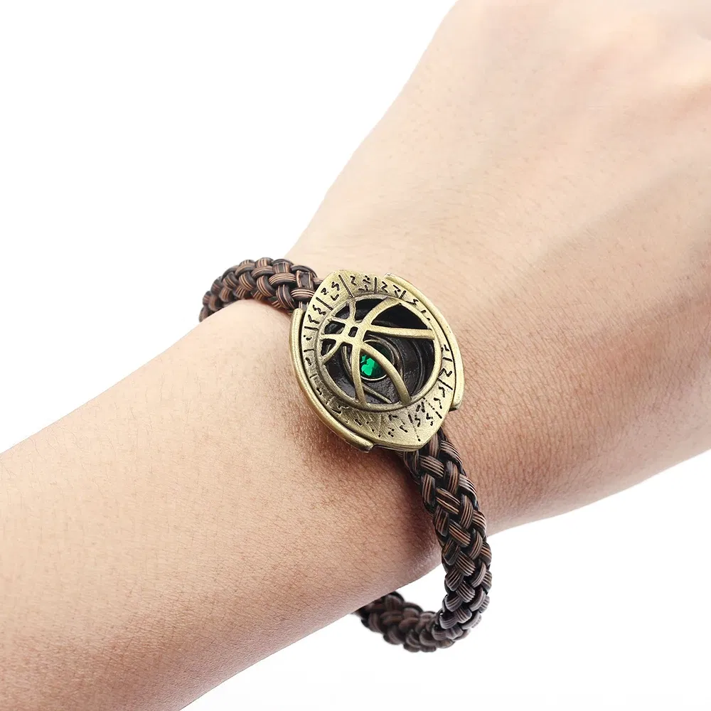Metal Color: Vermeil, Ships From: CHINA - Marvel Superhero The Avengers Bracelet Iron Man Spiderman Mask Handmade Woven Leather Rope Bangle Charm Jewelry Accessory