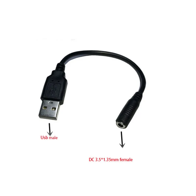 Color: Brown - Usb Male to Female 5.5*2.1mm DC Power Adapter 12v DC Plug 3.5*1.35mm Female Converter For Charger Extension