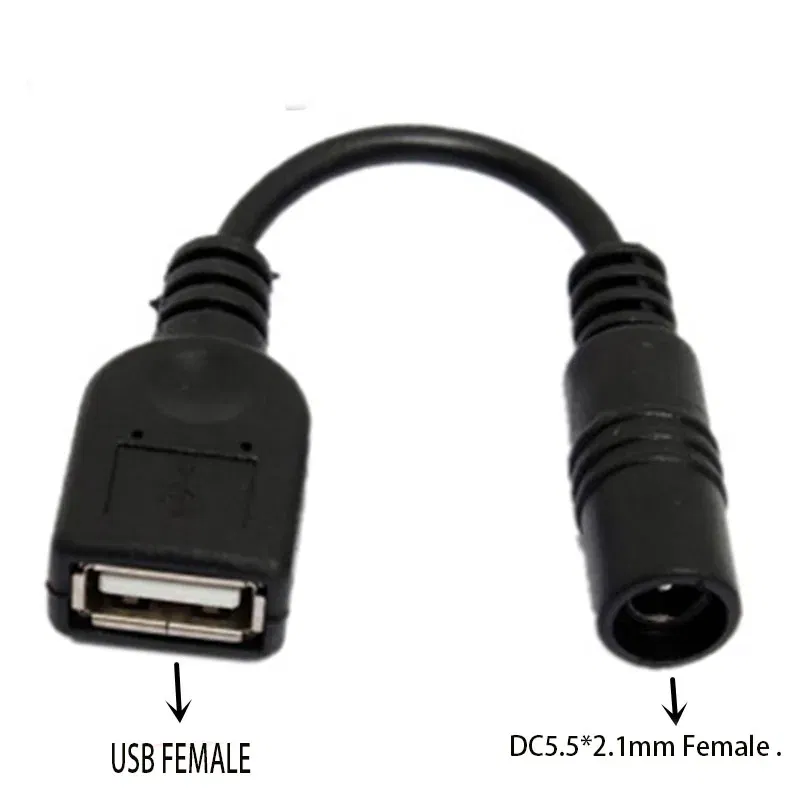 Color: Brown - Usb Male to Female 5.5*2.1mm DC Power Adapter 12v DC Plug 3.5*1.35mm Female Converter For Charger Extension