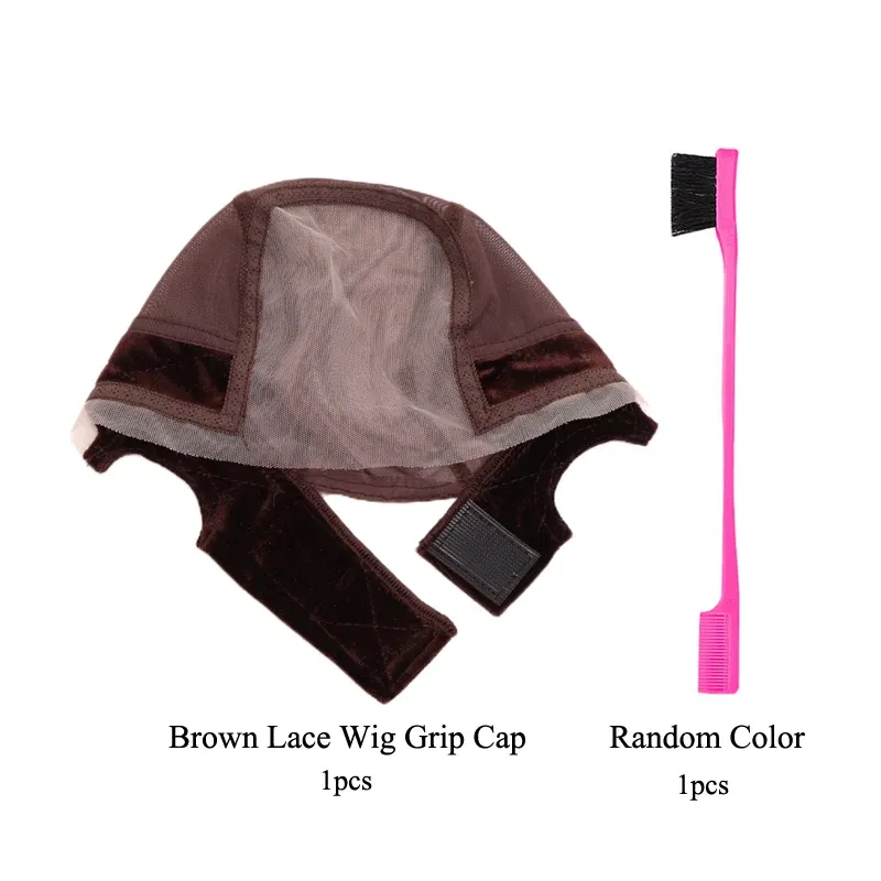 Color: Jet-black - Female Headband Wig Cap Hd Lace Wig Cap For Wig Making U Part Wig Caps With Adjustable Velvet Wig Grip To Wear Wig Nude Hair Net