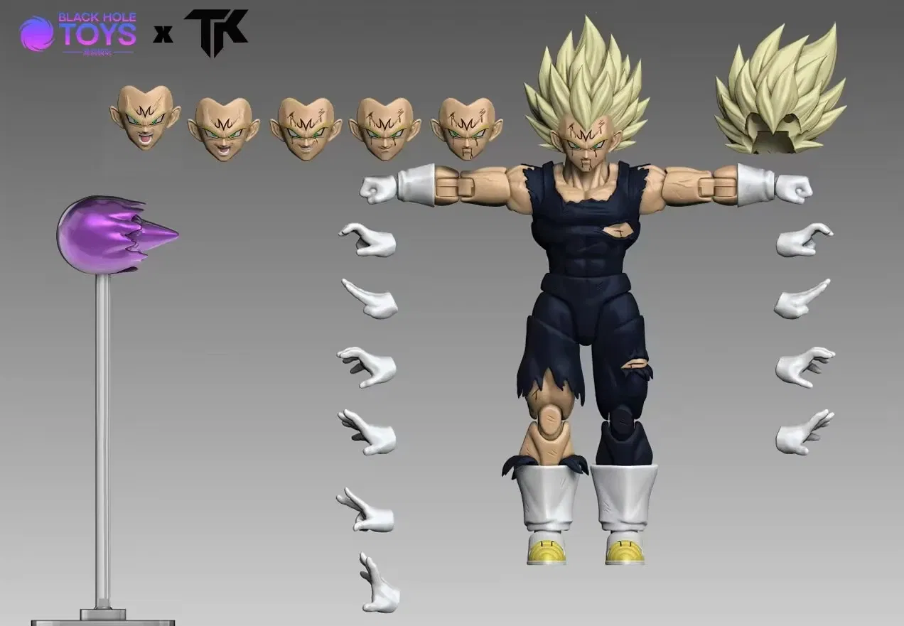 Color: Pink - In Stock Black Hole Toys & TK Dragon Ball Z SHF Super Saiyan SSJ Majin Vegeta Battle Damage Vegeta Anime Action Figures