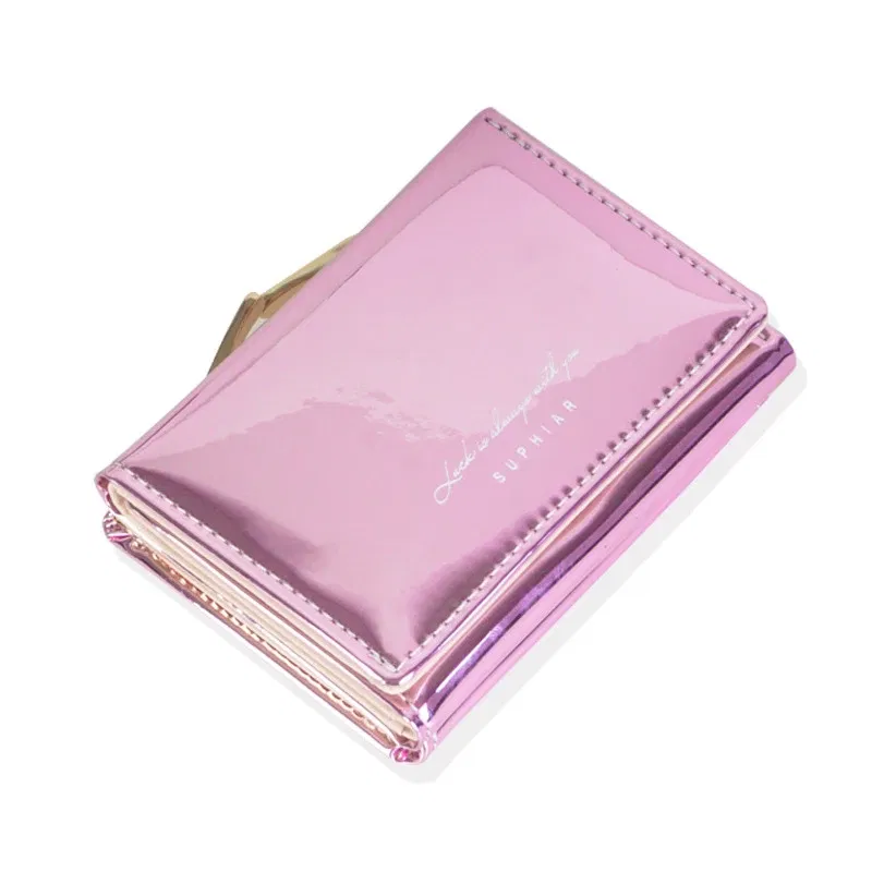 Color: PURPLE - Women'sWallets Fashion Rainbow Credit Card Holder Purses with Coin Pocket for Women Portable Short PU Leather Cute Wallet