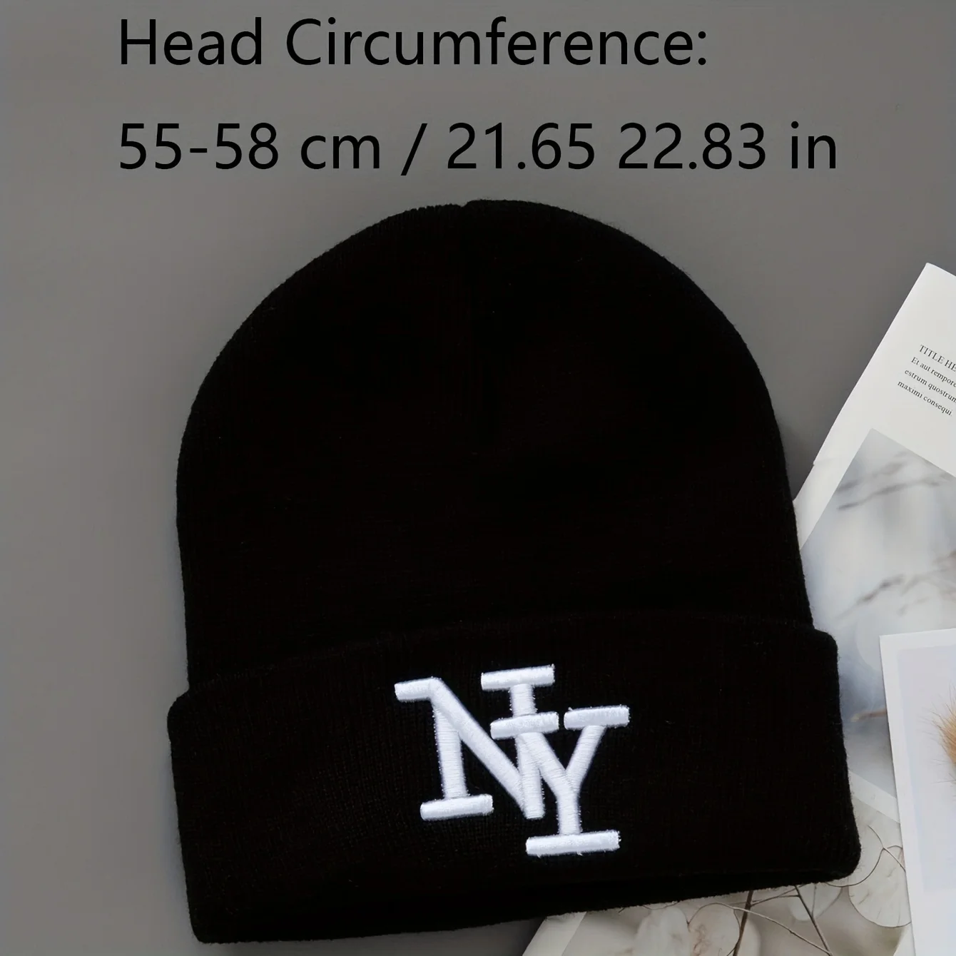 Color: Chocolate - 1/2/3pcs Unisex Winter Beanie Hats, Solid Color Knitted Warm Outdoor Caps with Embroidered NY Logo, Hand Washable, Black