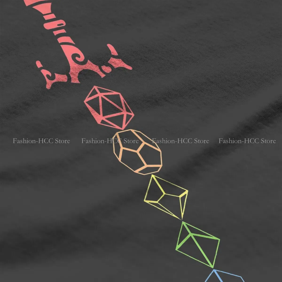 Color: WHITE, Size: XL - Rainbow Dice Sword Tabletop RPG Gaming Unique Polyester TShirt DND Game Top Quality Hip Hop Graphic T Shirt Stuff