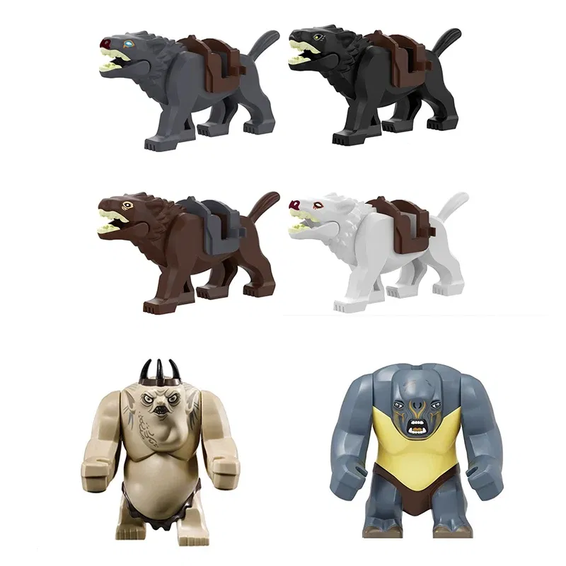 Color: Blue - Lord of the Rings Ogre Building Blocks Figures Bricks Educational Toys Cartoon Figures Action Toys Brick Kids Gifts