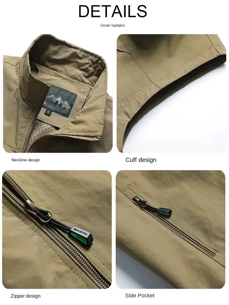 Color: Blue, Size: XXS - Autumn Men Waistcoat Outdoor Leisure Solid Sleeveless Jacket Young Middle-aged Photography Fishing Casual Vest Male summer