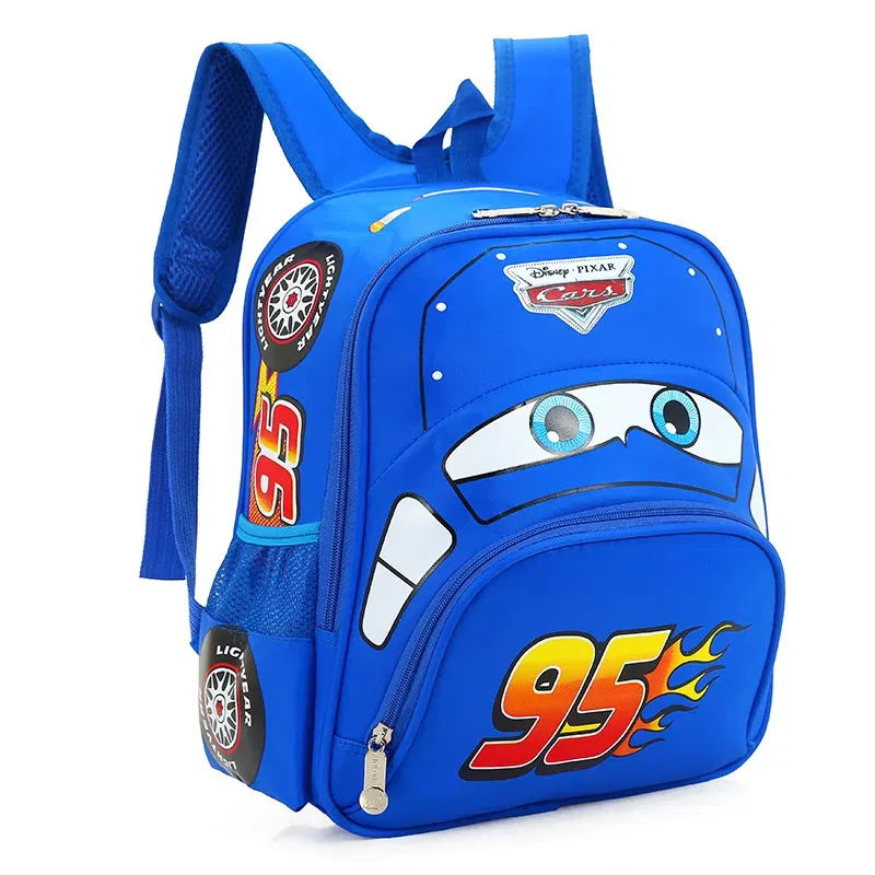 Color: Blue - Disney car children's bag kindergarten boy safety backpack primary school students 3-6 years old